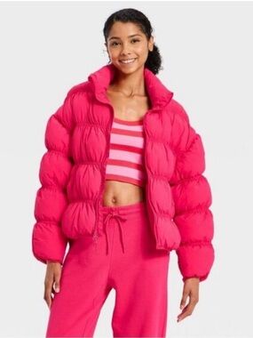 JoyLab Women’s Loose Fit Puffer Jacket - Azalea Size Small NWT